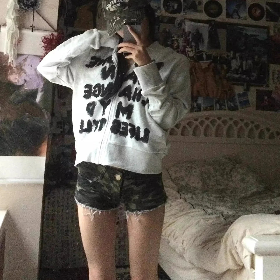 American Style Spicy Girl Camouflage Frayed Low Waist Denim Super Short Pants Women Slimming Butt Enhancing Straight Leg Hot ...